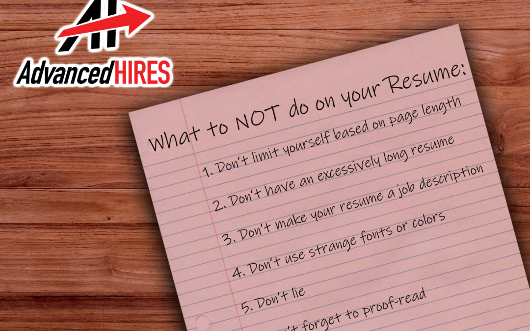 Things to Avoid on Your Resume